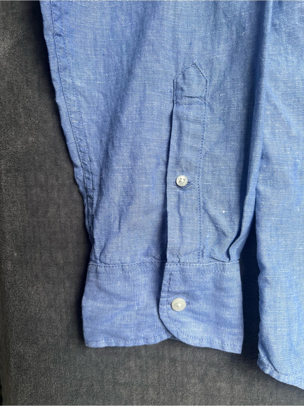 J.Crew Baird McNutt Irish linen Button Down Shirt XL Blue Classic Summer Beach - Picture 7 of 15